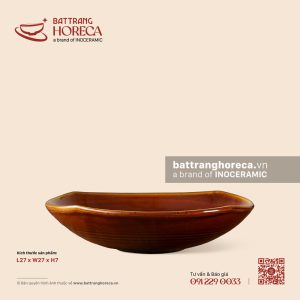 Bát salad vuông 27cm - Nâu Trầm