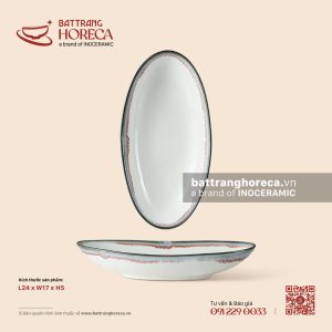 Bát thuyền (oval sâu lòng) 24 x 17cm - Bạch Diêm