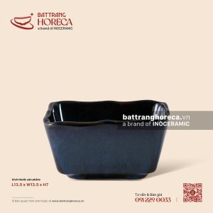 Bát vuông miệng lượn 13.5cm - Lam Dạ
