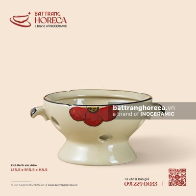 Bếp hâm hai tai 15.5cm – Yên Hồng – Men ngà