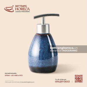 Bình đựng sữa tắm (dầu gội) tròn cao vòi inox 304 210ml 7cm - Lam Vân