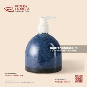 Bình đựng sữa tắm (dầu gội) tròn thấp vòi nhựa 280ml 9cm - Lam Vân
