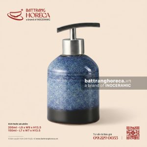 Bình đựng sữa tắm (dầu gội) trụ tròn vòi inox 304 - Lam Vân