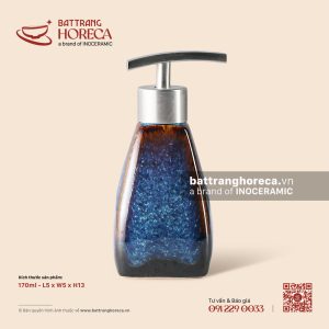 Bình đựng sữa tắm (dầu gội) vát bầu vòi inox 304 170ml 6cm - Lam Vân