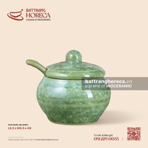 Bình đường tròn kèm thìa 6.5 x 6.5cm - Lục Thạch