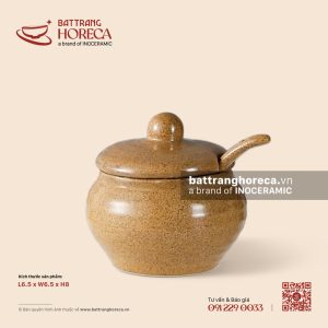 Bình đường tròn kèm thìa 6.5cm - Hoàng Sa
