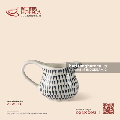 Bình rót sữa thấp 4cm – Loang – Men ngà