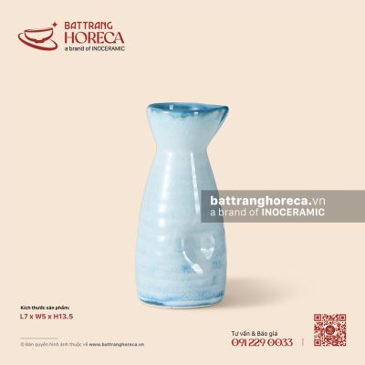 Bình rượu sake 7 x 5cm – Biển Xanh – Men hoả biến