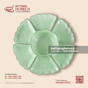 Bộ bát đĩa hoa mặt trời - Lục Băng