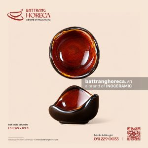 Chén miệng lượn 5 x 5cm - Nâu Trầm