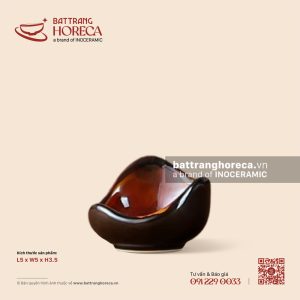Chén miệng lượn 5 x 5cm - Nâu Trầm