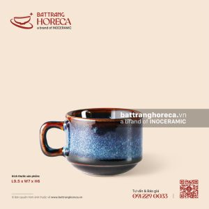 Cốc cà phê quai vuông 9.5 x 7cm - Lam Vân