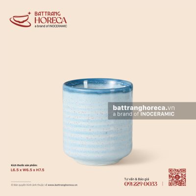 Cốc trà xanh (cốc tống) 6.5cm – Biển Xanh – Men hoả biến