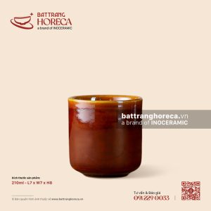 Cốc trụ thấp 210ml - Nâu Trầm