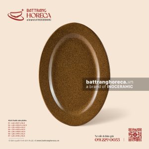 Đĩa bầu dục (oval) 42 x 27cm – Ô Thổ
