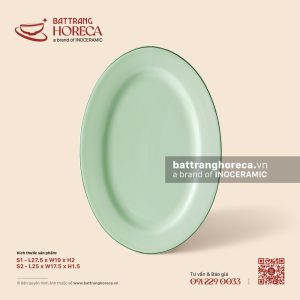 Đĩa bầu dục (oval) lá - Lục Băng