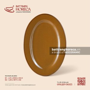 Đĩa bầu dục (oval) lá - Cam Mộc
