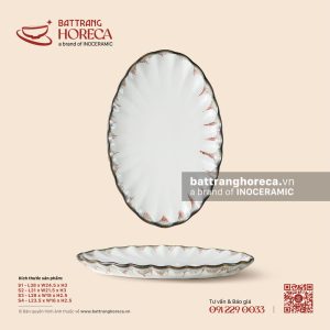 Đĩa bầu dục (oval) múi - Bạch Diêm