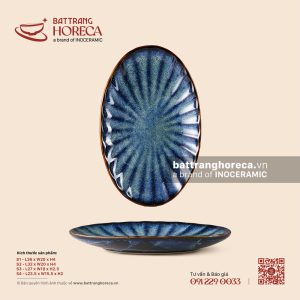 Đĩa bầu dục (oval) múi - Lam Vân