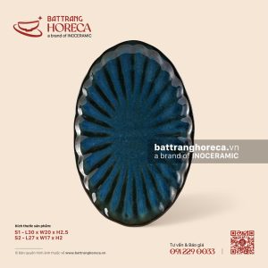Đĩa bầu dục (oval) múi - Lam Dạ