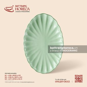 Đĩa bầu dục (oval) múi - Lục Băng