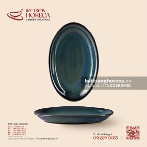 Đĩa bầu dục (oval) sâu - Lam Dạ