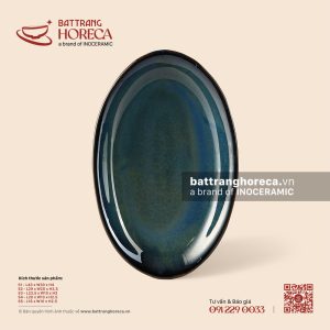 Đĩa bầu dục (oval) sâu - Lam Dạ