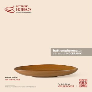 Đĩa bầu dục (oval) sâu lòng 30 x 14.5cm - Cam Mộc