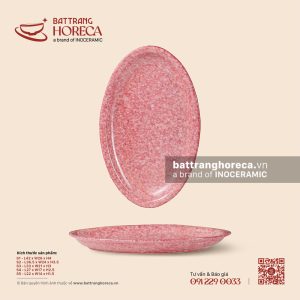 Đĩa bầu dục (oval) vành nhỏ - Hồng Thạch