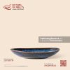 Đĩa bầu dục (oval) vênh 32 x 21cm - Lam Vân