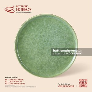 Đĩa bệt (khay pizza) - Lục Thạch