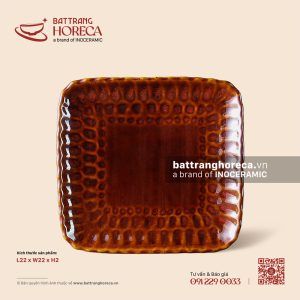 Đĩa bích quy 22cm - Nâu Trầm