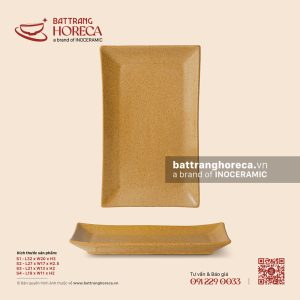 Đĩa chữ nhật – Hoàng Sa – Men tấm