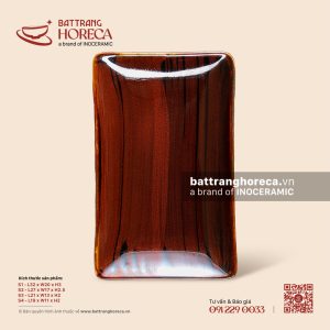 Đĩa chữ nhật - Nâu Trầm