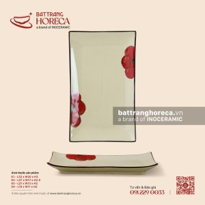 Đĩa chữ nhật ảo - Yên Hồng - Men ngà