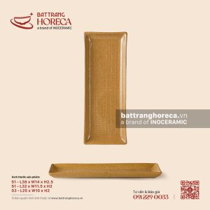 Đĩa chữ nhật dài – Hoàng Sa – Men tấm