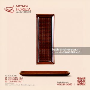 Đĩa chữ nhật dài - Nâu Trầm