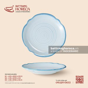 Đĩa hoa – Biển Xanh – Men hoả biến