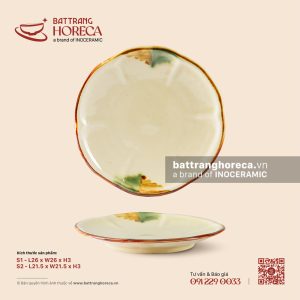 Đĩa hoa – Hoàng Diệp – Men hoả biến - Bát Tràng Horeca Đĩa hoa – Hoàng Diệp – Men hoả biến