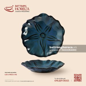 Đĩa hoa 5 cánh 22cm - Lam Dạ