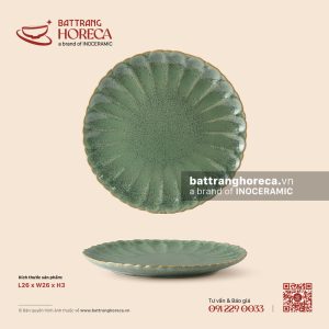 Đĩa hoa hướng dương 26cm - Bích Diệp - Men hoả biến