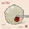 Đĩa hoa nổi 20 x 20cm - Yên Hồng - Bát Tràng Horeca Đĩa hoa nổi 20 x 20cm - Yên Hồng