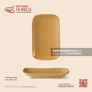 Đĩa kê khăn 14 x 8cm – Hoàng Sa – Men tấm