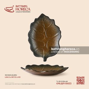 Đĩa lá bỏng 24.5 x 17.5cm - Nham Viên