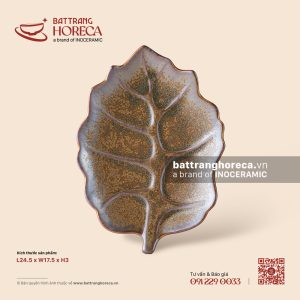 Đĩa lá bỏng 24.5 x 17.5cm - Thổ Viêm