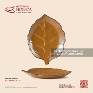 Đĩa lá dâu 32 x 24cm - Cam Mộc