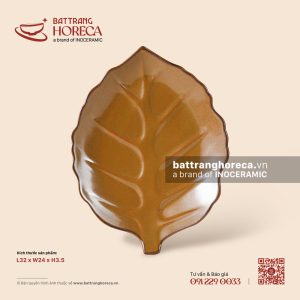 Đĩa lá dâu 32 x 24cm - Cam Mộc