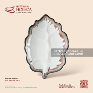 Đĩa lá hồng 25 x 17.5cm - Bạch Diêm