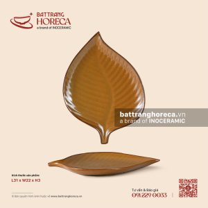 Đĩa lá rong 31 x 22cm - Cam Mộc