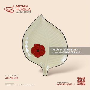 Đĩa lá trầu 30 x 22cm - Yên Hồng